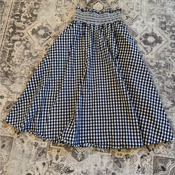 Zara Dresses & Skirts - Zara Gingham Check, Cottage Core Blue & White Midi Maxi Skirt, Size Small